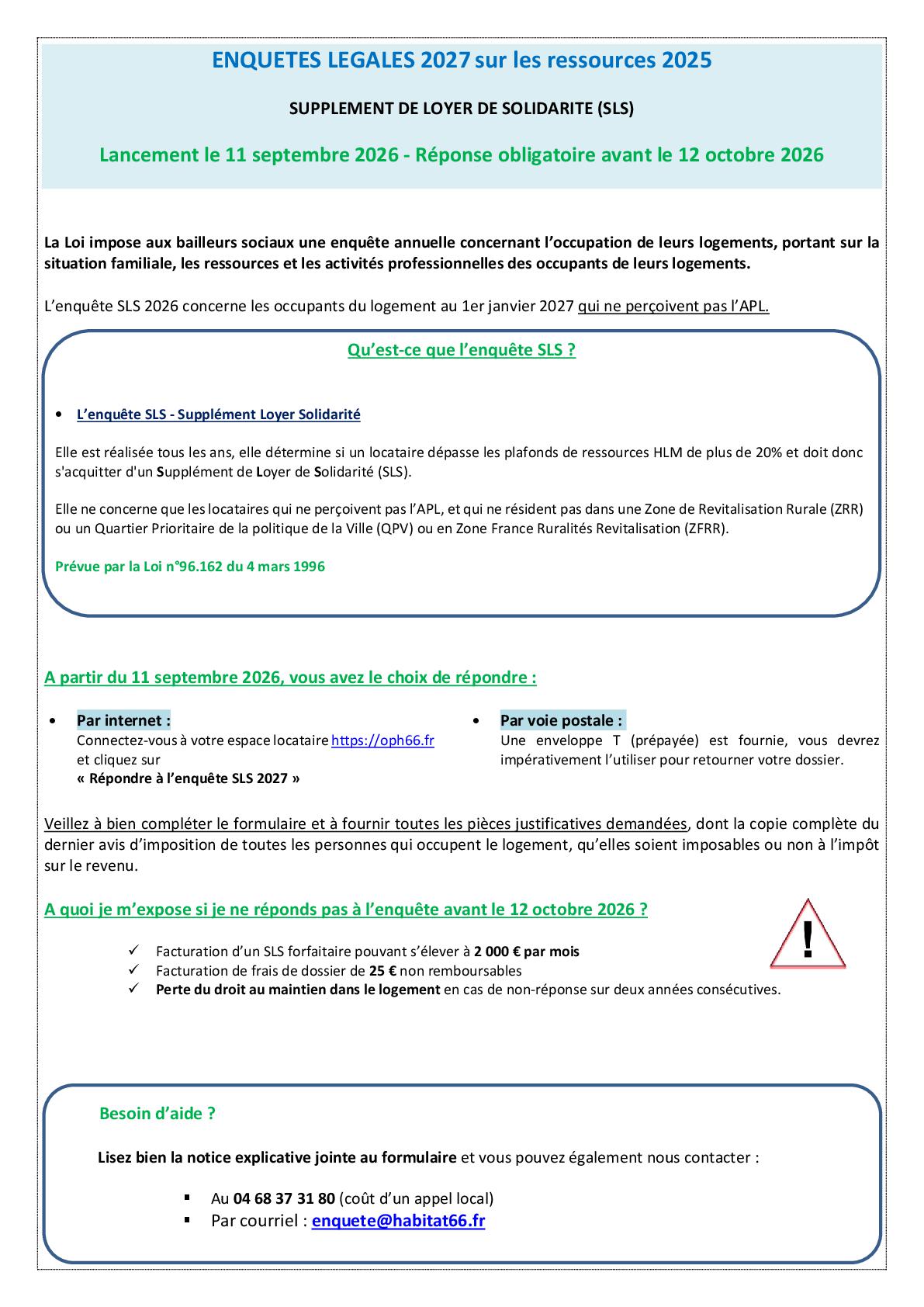 note information SLS 2027 001